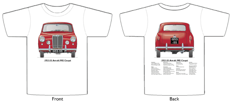 Arnolt MG Coupe 1953-55 T-shirt Front & Back